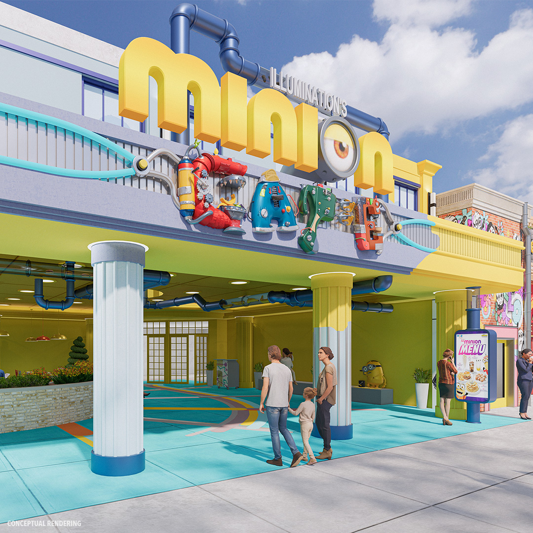 UniversalORL's tweet image. FIRST LOOK: Illumination’s Minions are taking over an entire street at Universal Orlando. From an all-new attraction to a new Minions restaurant, it’s Minion mischief like you’ve never experienced before. Opening Summer 2023. 🍌 bit.ly/3pDwqWv