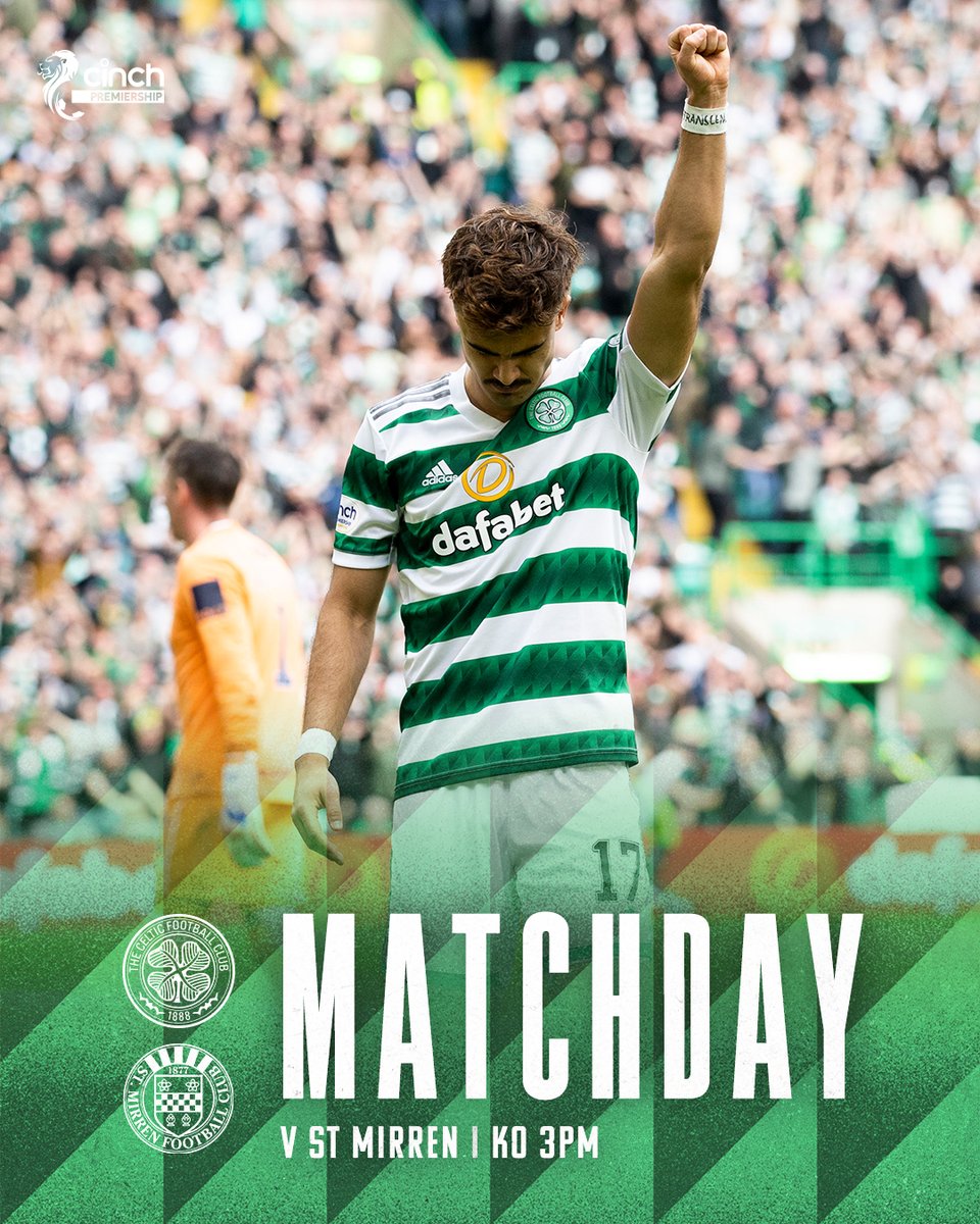 🟢 The Champions are back at Paradise! ⚪

🆚 St Mirren
🏆 #cinchPrem
⌚ 3pm
🏟️ Celtic Park
💻 Live on @CelticTV (exc. UK & IRE)

#CELSTM | #CelticFC🍀🏆