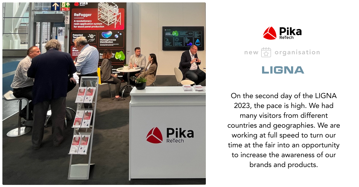 PikaRetech's tweet photo. On the second day of the LIGNA 2023, the pace is high. We had many visitors from different countries and geographies. We are working at full speed to turn our time at the fair into an opportunity to increase the awareness of our brands and products.

#LIGNA2023 #PikaRetech https://t.co/n78s8R4igQ