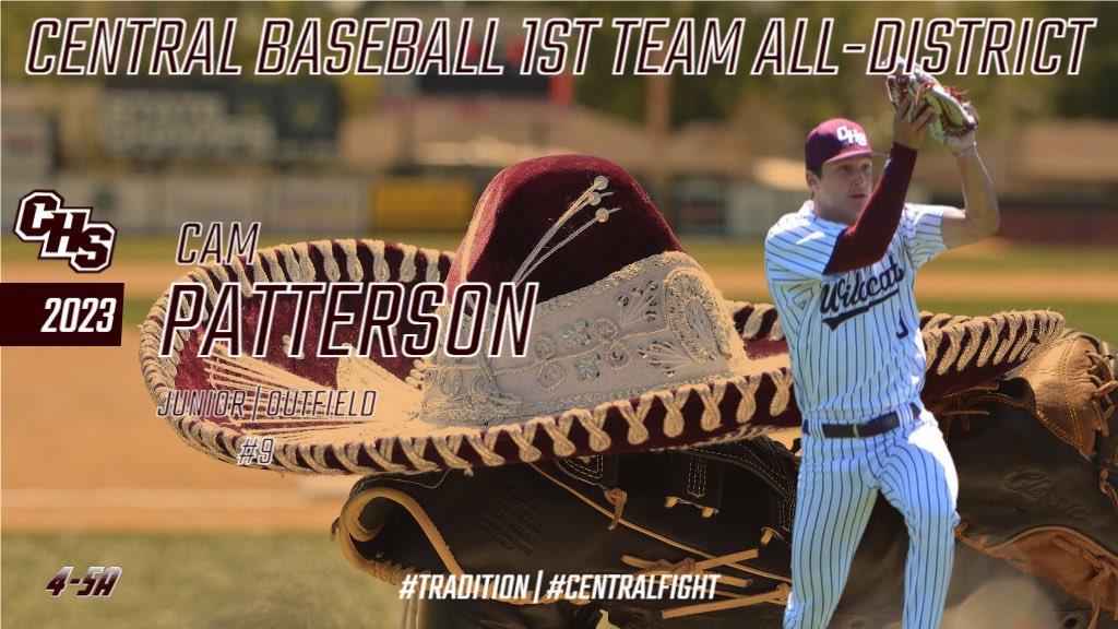 Congratulations to our 1st team 4-5A All-District selections!

P- Grayden Harris
UTL- Kade Furr
OF- Jaxson Burch 
OF- Cam Patterson 

#Tradition | #CentralFight