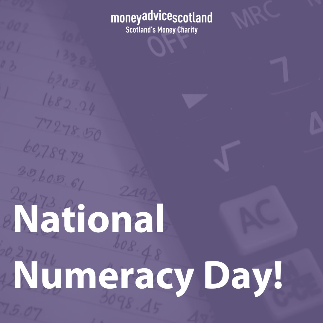 If you don’t feel confident with maths, it may feel a bit overwhelming to manage your money. This #NationalNumercyDay check out some resources at nationalnumeracy.org.uk/numeracyday. 

You can also check out our financial wellbeing resources on our website - moneyadvicescotland.org.uk/Listing/Catego…