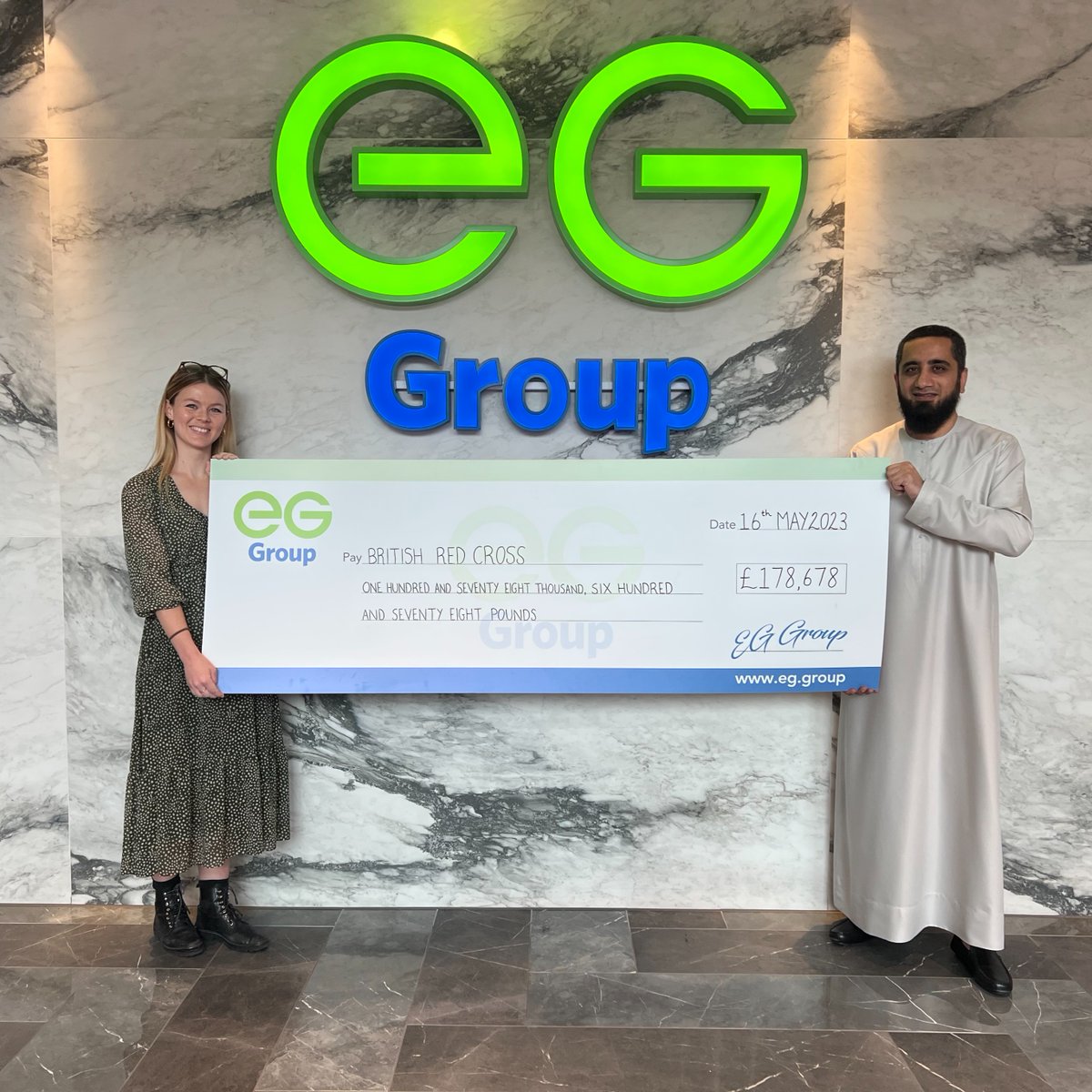 🌟 We are thrilled to announce that EG Group has raised over £178,000 for the @BritishRedCross 🤝🎉 Read the full announcement on the EG Group website: bit.ly/41JMHqg 💚 #weareg #eggroup #britishredcross