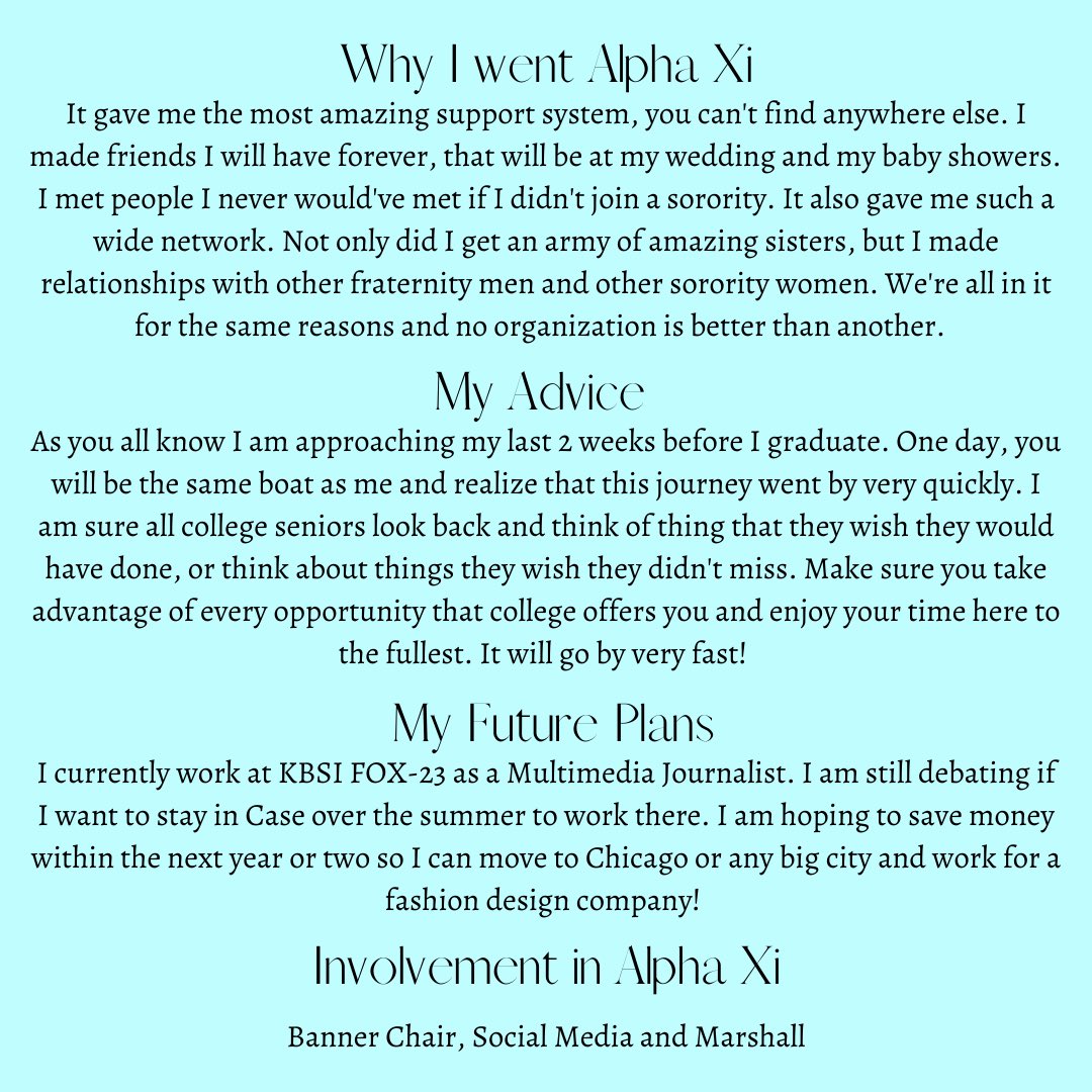 SENIOR SPOTLIGHT 🪩

We love you Brendle and know you will do amazing things💕

#axidsemo #alphaxidelta #realizeyourpotential