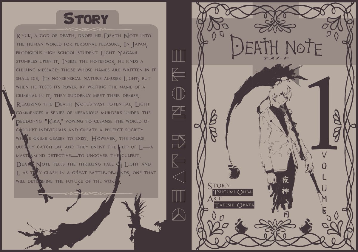 Mr_one60's tweet image. #من_تصميمي
- غلاف كلاسيكي لأحد اشهر المانغات على الإطلاق ......Death Note
أتمنى أن ينال إعجابكم.