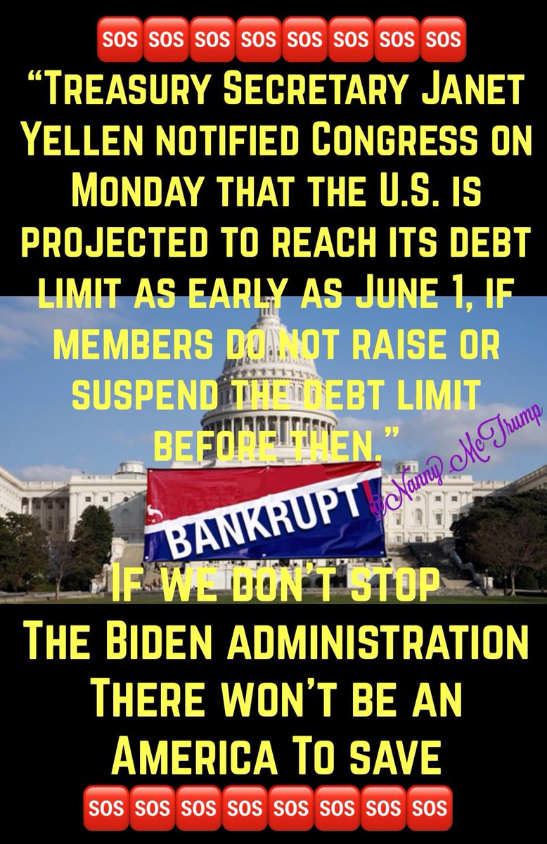 💥The Debt Ceiling Crisis💥
America is Broke, and instead of cutting the budget like a responsible person would do, they just spend more money and GIVE OUR TAXPAYER MONEY AWAY!!!  THIS HAS TO STOP 🛑 WE THE PEOPLE NEED TO STAND UP AND FIGHT FOR WHAT IS OURS!!!