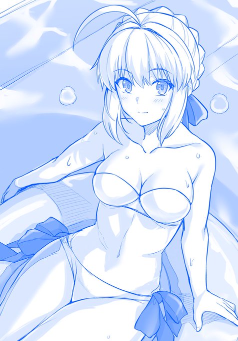 水着セイバーさん
頑張って裸差分作ってから寝るか… 