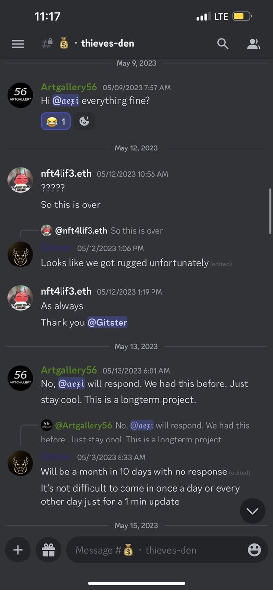 Al3jandro305's tweet photo. @ThievesList This is a Scam!!! And in the discord https://t.co/PCCx6OtqAz
