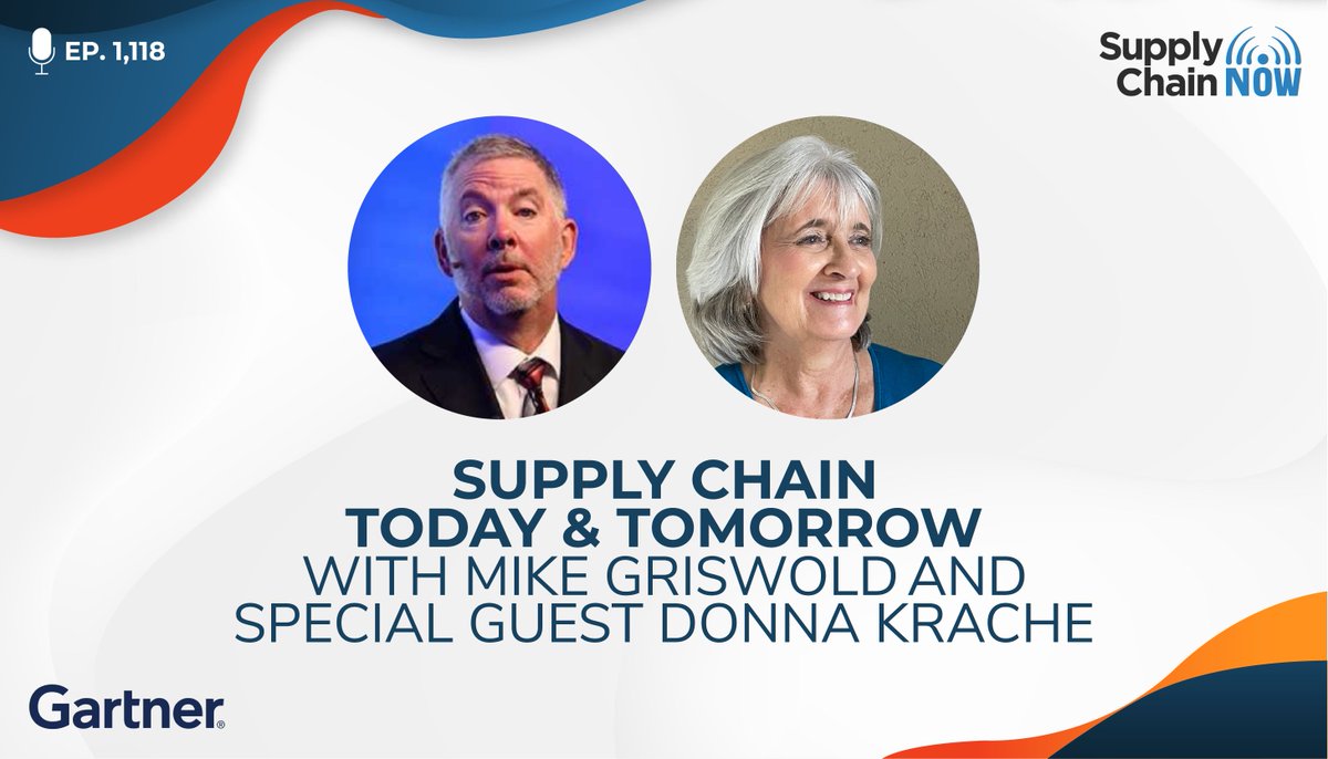 This episode features Mike Griswold, VP of Research at @Gartner_inc, and Donna Krache, @_supplychainnow’s Director of Communications and EP, joining @ScottWLuton and @gregoryswhite to talk about what they each know best. 

bit.ly/3MdO0rN
#supplychainnow #supplychain