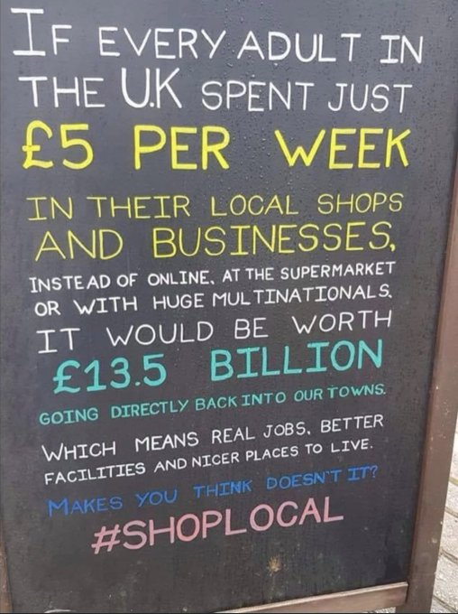 org_scp's tweet photo. ๐ Great message to #ShopLocal to #UseMoreCash https://t.co/0BdLRtEuFx