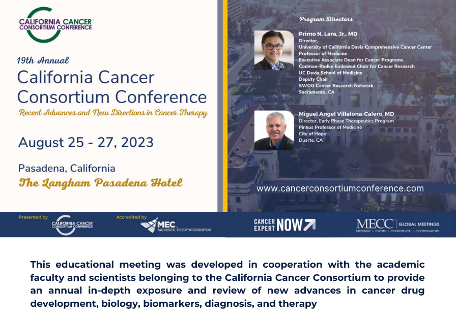 Join us in Pasadena for the 19th Annual California Cancer Consortium Conference (CCC)! Online registration is now open, so sign up today to secure your spot!

Register here today: cvent.me/VdV4AY

#oncology #cancer #cecredit #accreditation #meded #medicaleducation #ce