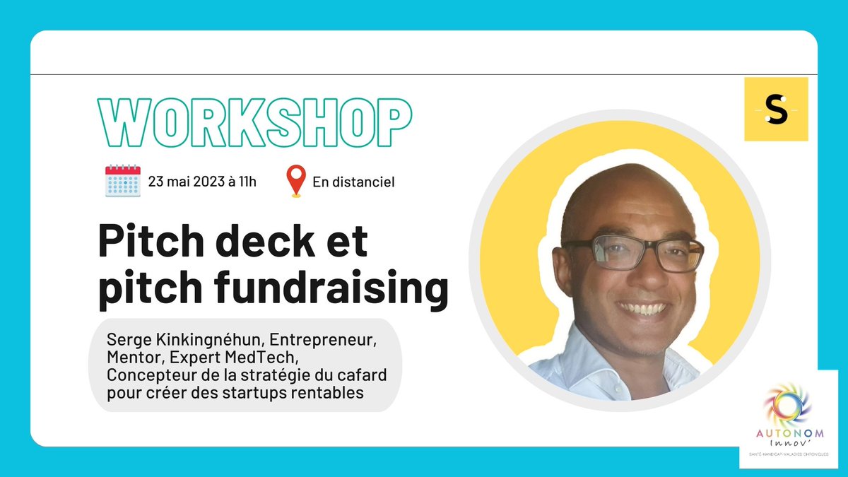 AutonomInnov's tweet photo. 🚨 J-4 🚨 
Vous êtes porteurs de #projets ou #startup ? 

Venez nombreux le 23 mai pour échanger avec Serge Kinkingnéhun de Startup Sergio lors du workshop "Pitch deck et pitch #fundraising" !

Inscrivez-vous 👉https://t.co/EP02kaRH8U

@GrandOrly @creative_valley @silver_innov https://t.co/wN1WR4f2QX