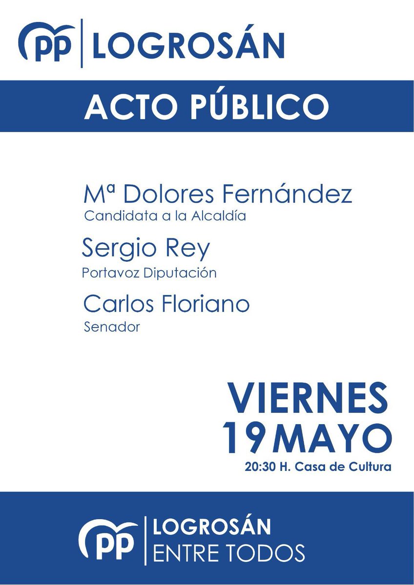 juanmaalberca's tweet photo. 🔹Acto Público de @pp_logrosan 
🔹Viernes 19 a las 20:30h en la Casa de Cultura
🔹 Interviene nuestra Candidata @Lolefp 
 
Os esperamos!! 

#logrosán 
#votapplogrosán
#fpiñas2023
#votafpiñas https://t.co/prSkWrxosF