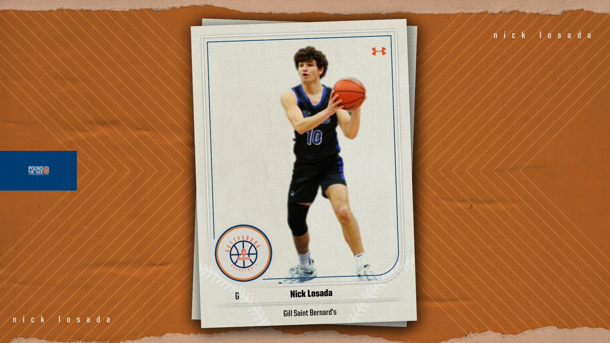 GburgMBB's tweet photo. SIGNED 🔏
Nick Losada
@NickLosada 

🟠Height: 6’2”
🔵Position: Guard
🟠High School: Gill Saint Bernard’s @gsbschool @GSBAthletics 
 
Swipe ➡️to learn more about Nick! 
#PoundTheRock https://t.co/hQmHPblEqV
