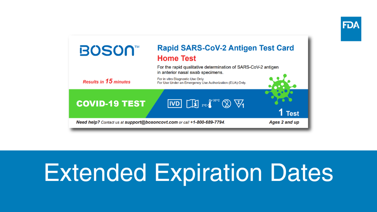 QARACG's tweet photo. #RT @FDADeviceInfo: Do you have a Boson Rapid SARS-CoV-2 Antigen Test Card? These @US_FDA authorized tests under emergency use authorization now have a longer shelf-life and the expiration dates for the tests have been      extended. … https://t.co/Wka4bVoDL0