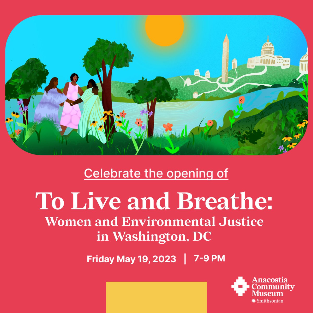 Our latest exhibition, To Live & Breathe: Women & Environmental Justice in Washington, D.C., opens Friday! Join us that evening to celebrate. 🍃 Self-guided tours 🎨 Caricaturist 🌳 Environmental justice poetry 🎵 Music 🤳 Selfie station Register: s.si.edu/3WaZu40