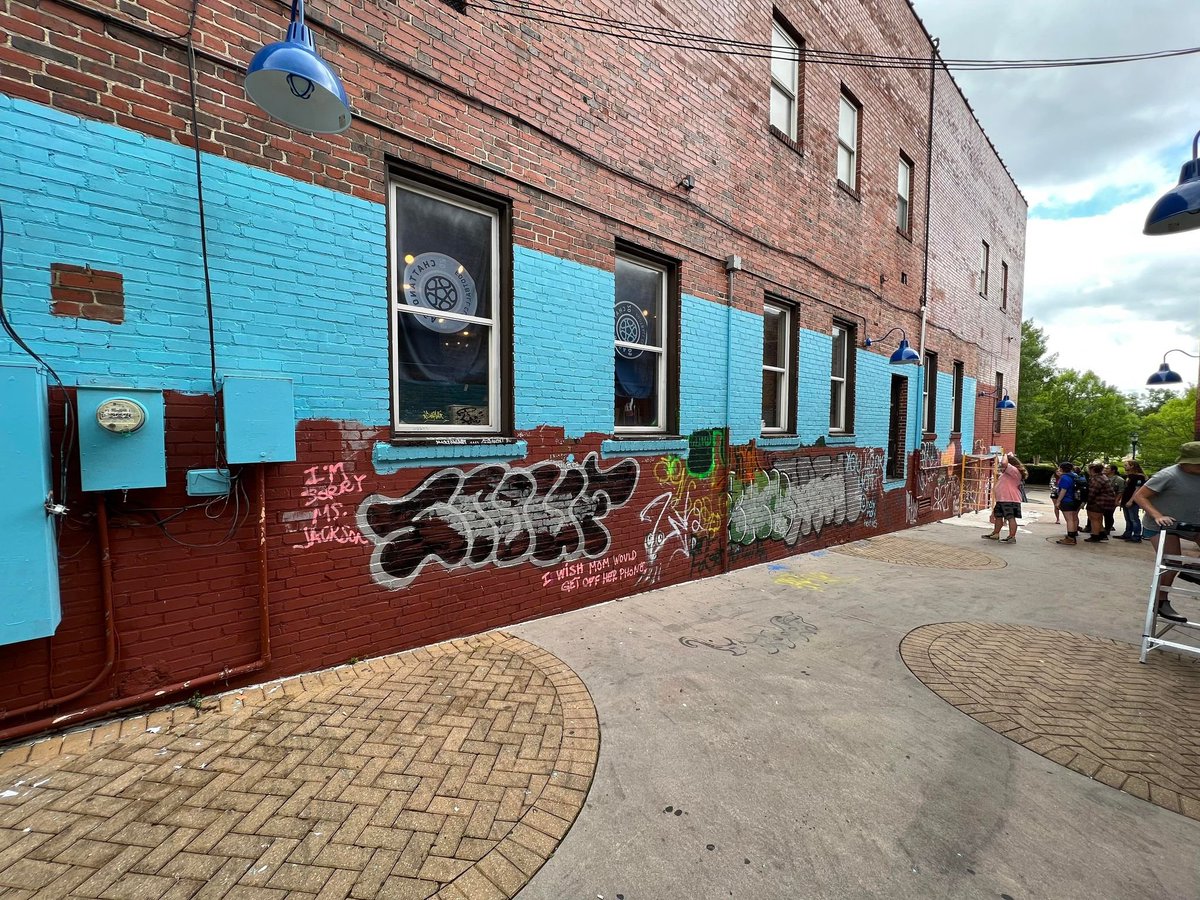 Check out the start of the huge mural they are painting in the alleyway next to the gallery!

Special thanks to the NorthShore Merchants Collective for funding this project!