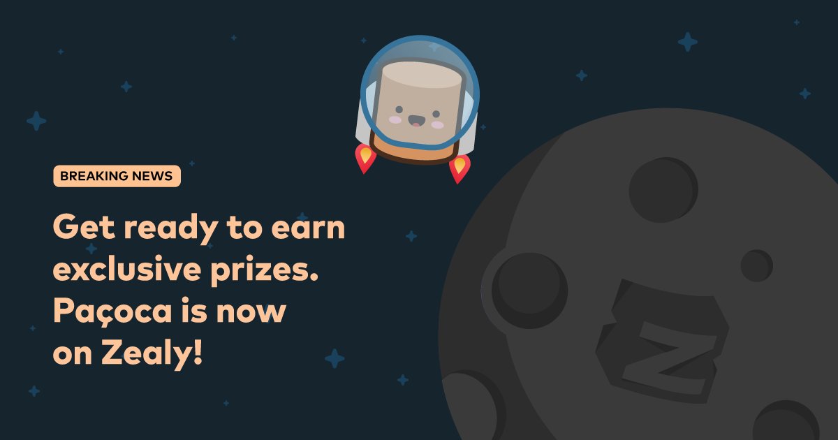 🎉 Exciting news: Paçoca is now on <a href="/zealy_io/">Zealy</a>!

🌟 Zealy is an OS for communities, helping projects scale their user growth.

😋 Complete tasks to earn prizes like exclusive Discord roles, NFTs, XP and $PACOCA!

⬇️ Join us:

▶️ zealy.io/c/pacoca/quest…