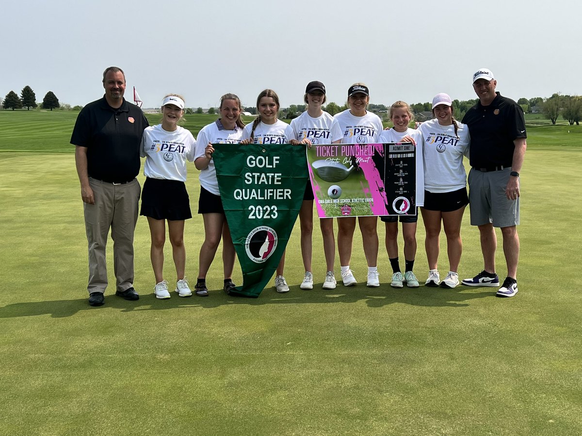 girlsgolfcl's tweet photo. That’s a 3-peat!!!! Congrats to our medalists, Mariah and Amelia! They play in Marshalltown on the 25th and 26th! #historymade https://t.co/LIt5TL6E8n