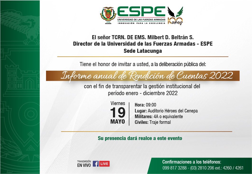 🔰Rendición de Cuentas 2022🔰 #YoSoyESPE