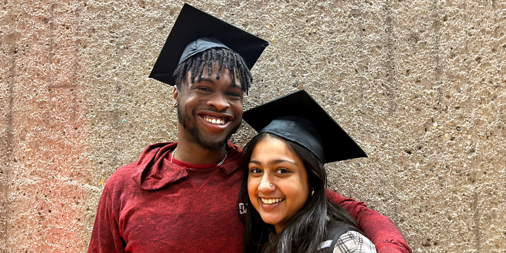 UMassAmherst's tweet image. We met some outstanding grads at the Commencement Fair today. Now that they&apos;re geared up, they&apos;re ready to walk! Join us on May 26th at 9:00 a.m. at McGuirk Alumni Stadium. Want more details? Follow the link! umass.edu/commencement/ #Commencement2023 #BeRevolutionary