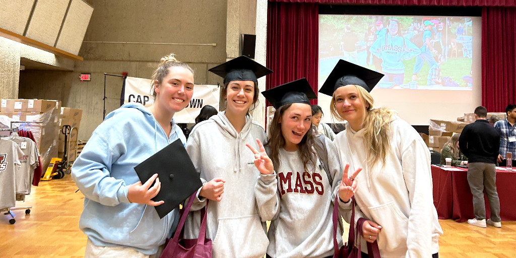 UMassAmherst's tweet image. We met some outstanding grads at the Commencement Fair today. Now that they&apos;re geared up, they&apos;re ready to walk! Join us on May 26th at 9:00 a.m. at McGuirk Alumni Stadium. Want more details? Follow the link! umass.edu/commencement/ #Commencement2023 #BeRevolutionary