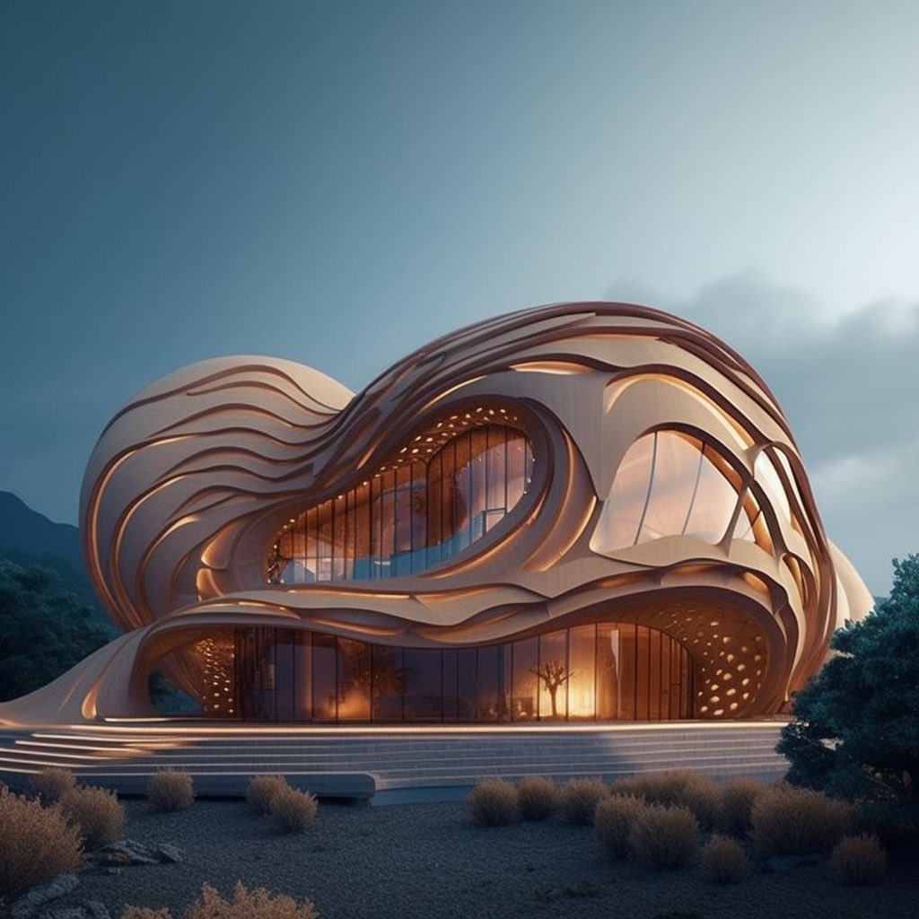 Meta_Architect's tweet image. From #Grasshopper to #Midjourney - evolving my design process with AI! 🎨💻 Created this parametric building by "scripting" a text prompt, much like programming. A faster, fascinating new approach to architecture. 🏢🚀 #AI #ParametricDesign #FutureofArchitecture