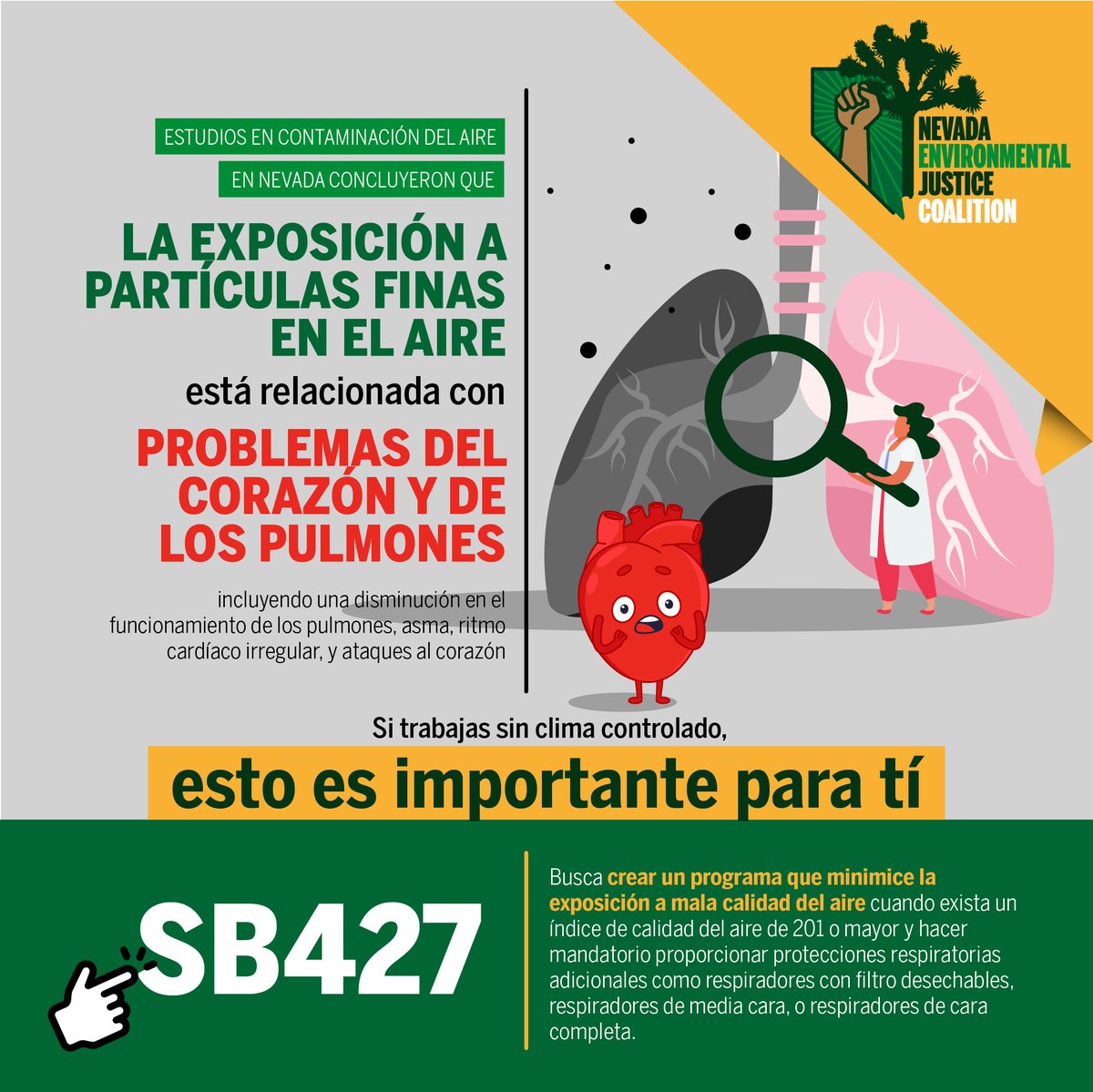 poderlatino2023's tweet photo. ¿Tienes problemas para respirar cuando hay mala calidad de aire? Imagina tener que trabajar con esas condiciones por 8 hrs, necesitamos de #SB427 #SupportWorkerHealth https://t.co/Ewe6YIceoP