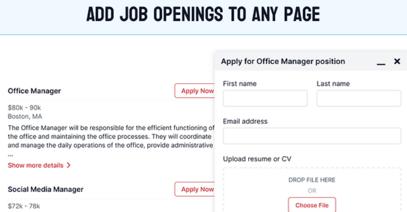 DevsOnWix's tweet photo. 💼🤝 Streamline your hiring process with the Dropboard app by @colinmathews.

Post job openings, process candidates and get resumes in PDF format - all without leaving your site.

Learn more about Dropboard &amp; see how you can create and sell your own apps on the Wix App Market ↓