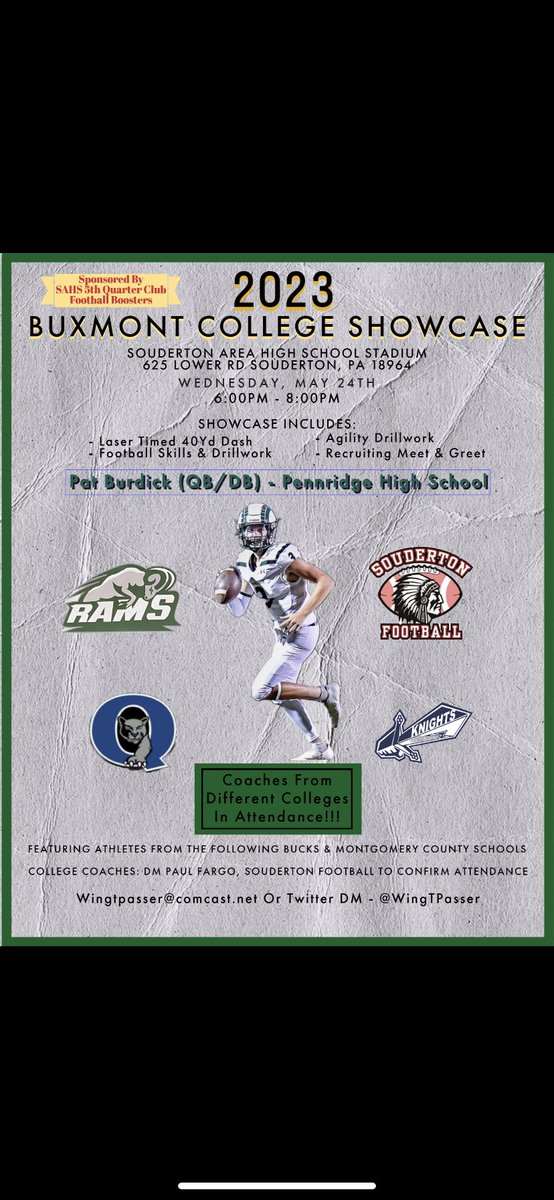 Pat Burdick (@patrickqb03) on Twitter photo exited to ball out and showcase my talent! <a href="/Coach_Beller/">Coach Beller</a> <a href="/WingTPasser/">Paul Fargo 🔴⚪️🏈🏆</a> #Buxmontshowcase exited to ball out and showcase my talent! <a href="/Coach_Beller/">Coach Beller</a> <a href="/WingTPasser/">Paul Fargo 🔴⚪️🏈🏆</a> #Buxmontshowcase