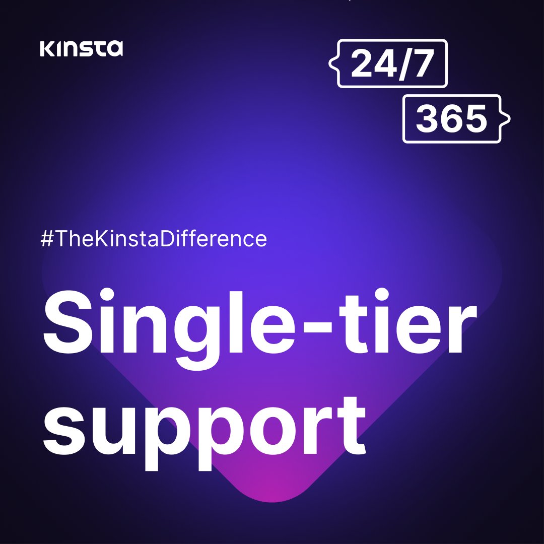 Because everyone deserves the same high-quality support- no matter what plan you're on. 💪

Learn more here: ow.ly/stAR50NYuT0 

#TheKinstaDifference