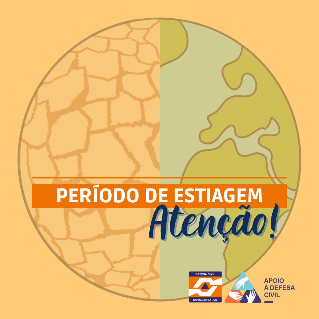 DCBarraLonga's tweet photo. A estiagem corresponde a um período com registro BAIXO ou ZERO índice pluviométrico. É quando o solo perde mais umidade do que é reposto pelas águas da chuva. https://t.co/iKXxpkr8sK