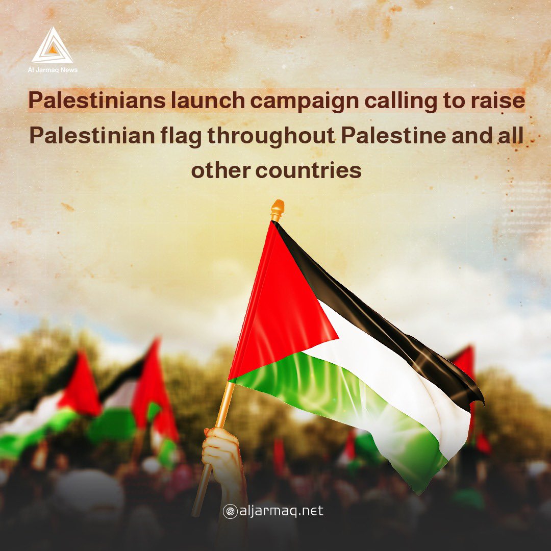 Palestinians have launched a campaign calling to raise the Palestinian flag throughout Palestine and all other countries in defiance of the Israeli Flag March, which is staged to take place tomorrow in occupied Jerusalem. #RaisePalestineFlag