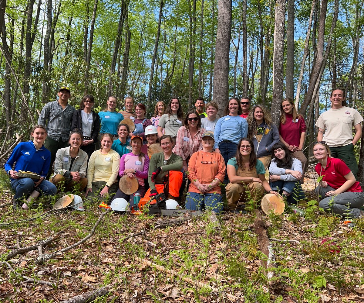 NCSUExtForestry's tweet photo. Earlier this month, we helped @forestguild host a fire-focused Women's Chainsaw Workshop at the NC Forest Service Mountain Training Facility in Crossnore, NC. Participants learned the basics of chainsaw use &amp; maintenance and how to apply their skills to firescaping their homes! https://t.co/bnlTIdm7zl