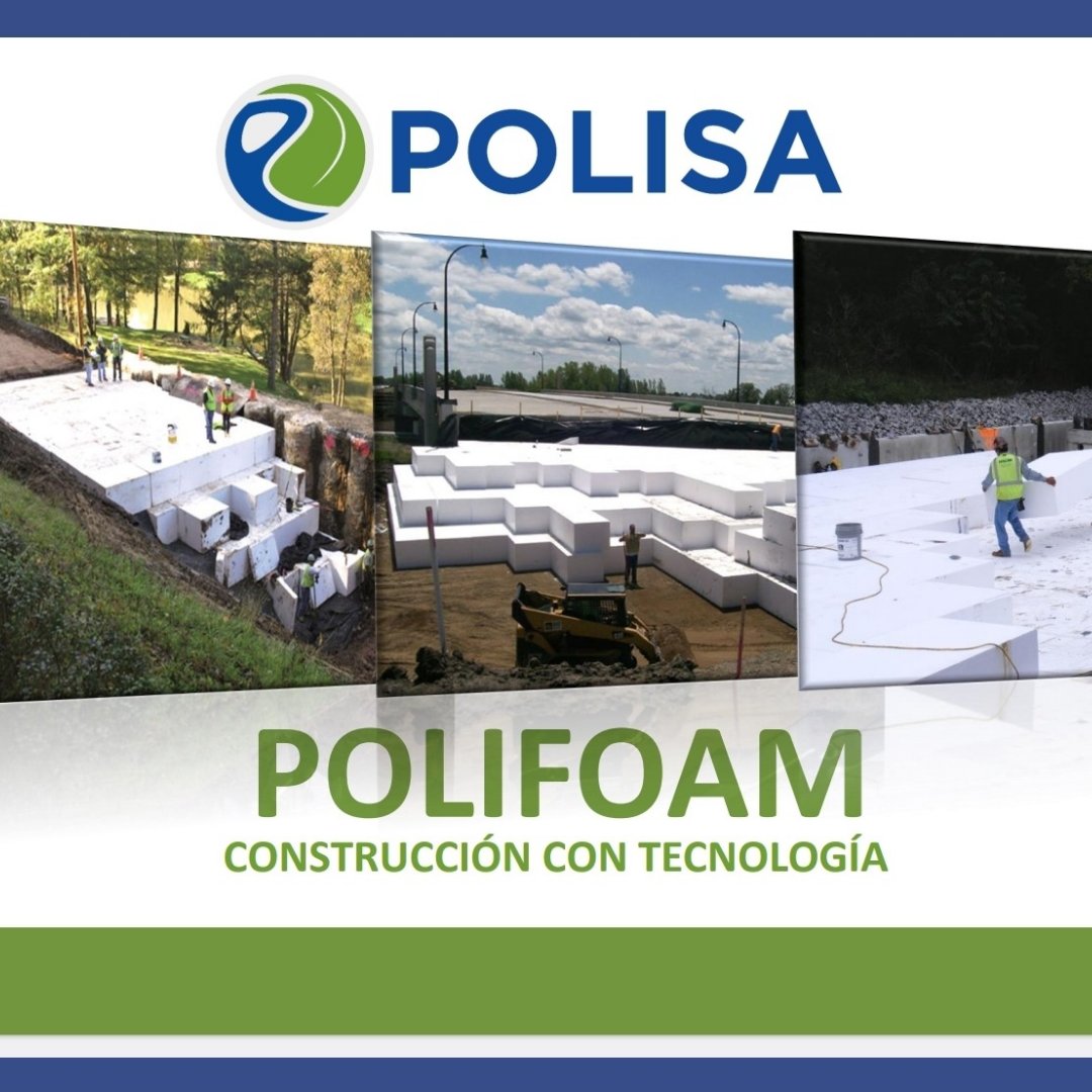 PolisaSV's tweet photo. Cimentación y ampliación de carreteras, rellenos de contrafuertes de puentes y paisajismo son algunas de las #Aplicaciones que tiene el #Polifoam. 👷🏗️ https://t.co/ML2LVNz5IT
