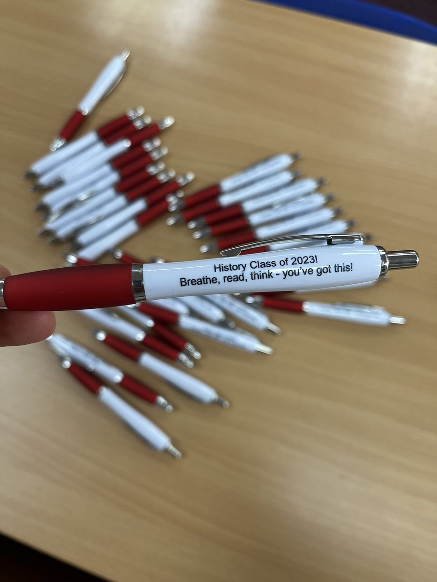 _Harrison94's tweet photo. With several of my year 11’s having exam nerves and several having a habit of forgetting their equipment… My parting gift to them, ahead of Paper 1 tomorrow, was this essential piece of equipment and advice #historyteacher https://t.co/mF0eqOe7iP
