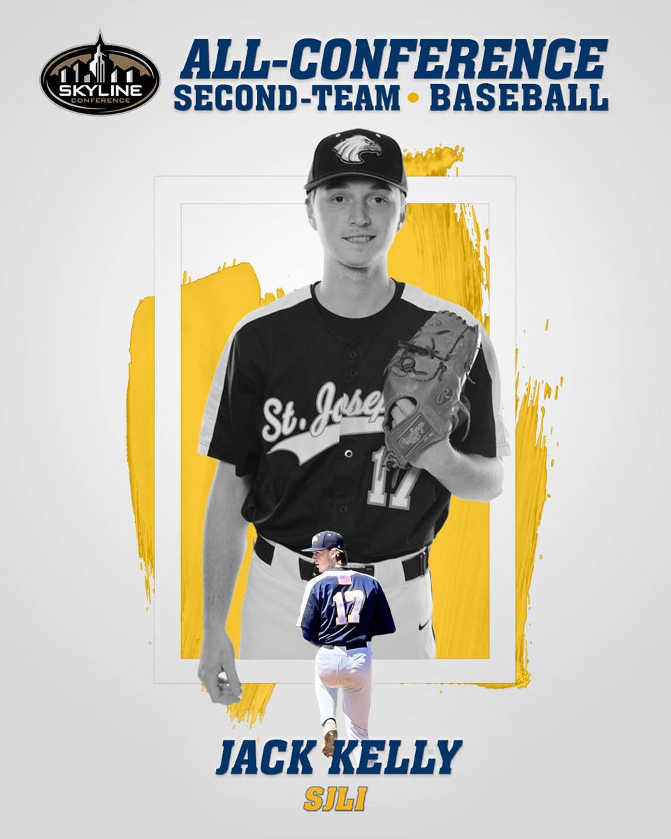 #SJLI Baseball's Decoursey, Gugliuzzo, and Kelly named All-Conference Second-Team! #GoldenEra #SkylineBASE #d3b #d3baseball