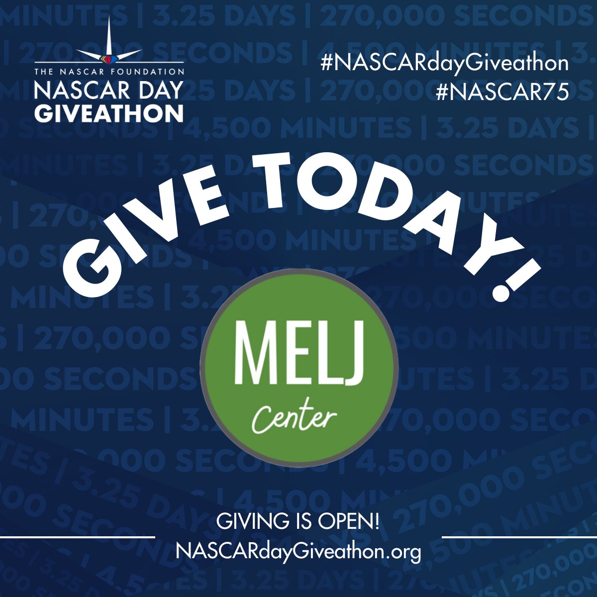 You can help us make a real impact and help us create positive change in our community during the NASCAR Day Giveathon. Consider donating today, click the link in our bio to donate and share our fundraising page!

#NASCARdayGiveathon #NASCAR75 #NASCARday #meljcenter #realreentry