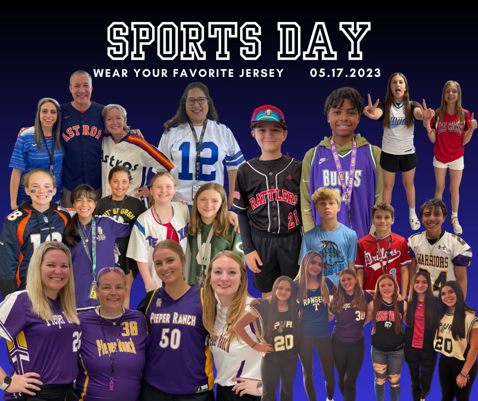 Make some noise!! 📣 Everyone sported their favorite jersey today and here are some highlights! ⚽🏀⚾🏈🏐 Tomorrow is Pajama Day so wear your comfiest, coolest PJ pants! Make sure to keep it school appropriate. 👍