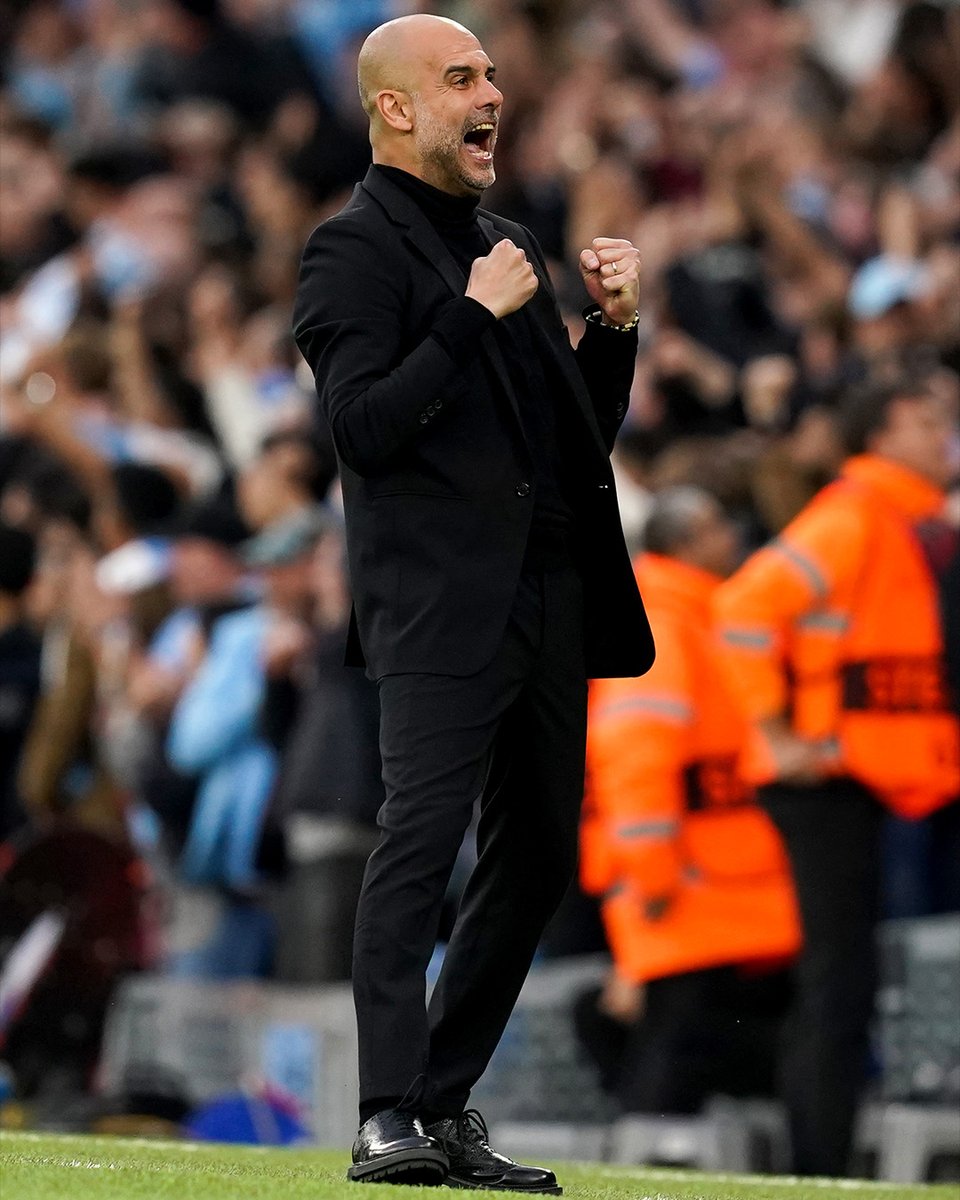 sportbible's tweet photo. FT: Man City 4-0 Real Madrid 😱

1⃣ win away from the Premier League title
1⃣ win away from the FA Cup
1⃣ win away from the Champions League

Man City are now just 3⃣ wins away from securing the treble 🏆🏆🏆 https://t.co/1jqxL5v8x4