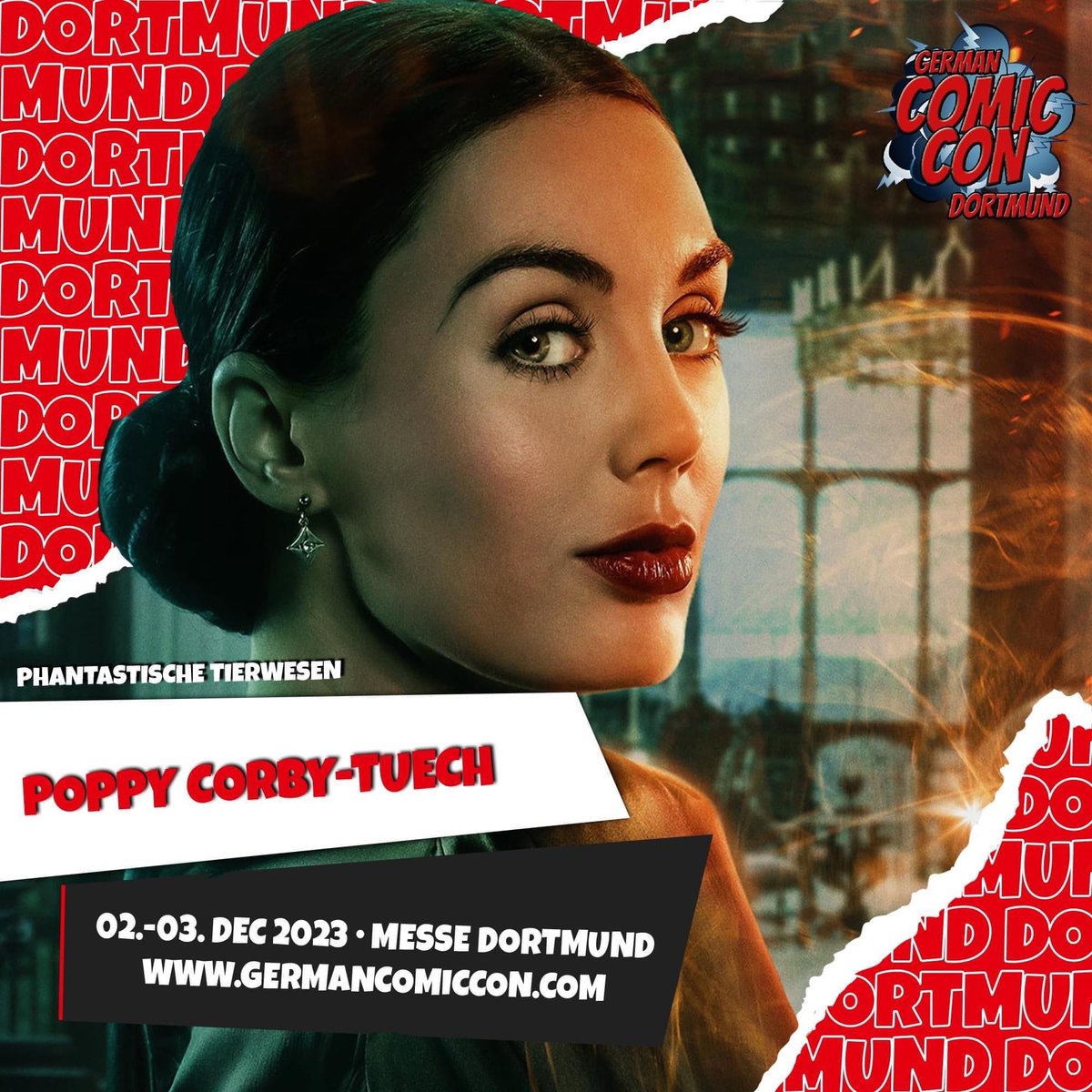EuroConNet's tweet photo. GUEST ANNOUNCEMENT #GermanComicCon #CoolConventions #VictoriaYeates #PoppyCorbyTuech #FantasticBeasts
Dortmund, Germany
2 - 3 December 2023
https://t.co/NoP4qpB2YO https://t.co/l3CMOkvea6