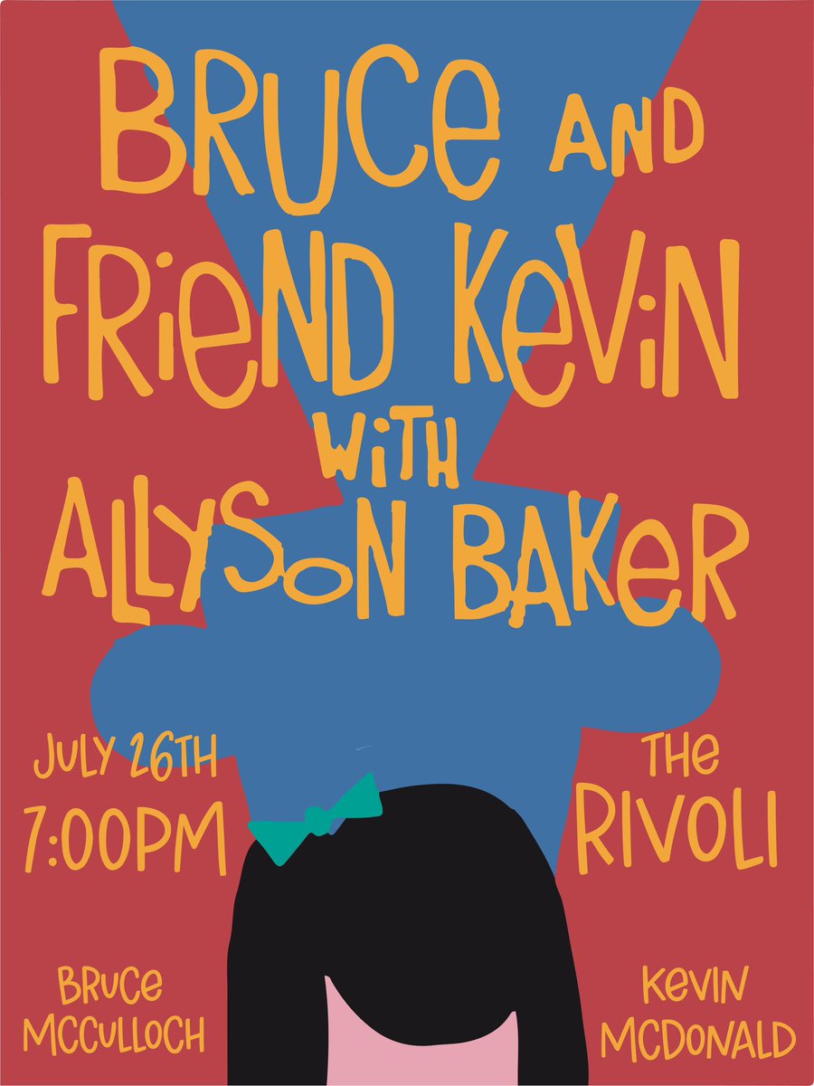 You can see @BrucioMcCulloch and Friend @kevinthekith at @RivoliToronto July 26-27! Ticket links for both shows at kidsinthehall.ca/live/2023/2/4/… Get them before they’re gone!