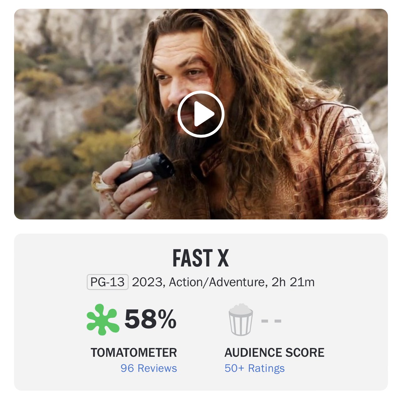 The Hollywood Handle on X: 'FAST X' is currently with 58% on Rotten  Tomatoes 🍅 Find out if it's worth watching:    / X