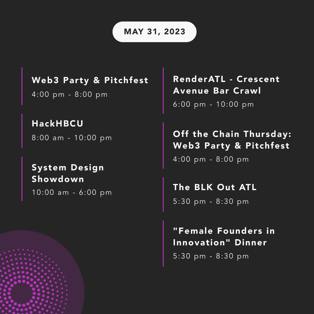 VentureAtlanta's tweet photo. Mark your calendars!๐ The schedule for Atlanta Tech Week powered by @RenderATL is here, and it's jam-packed with incredible events you won't want to miss!
Learn More ๐ https://t.co/Zb8liACrZr
#ATLTech #atlanta #networking #networkingevent #tech https://t.co/YL0BcKH20m