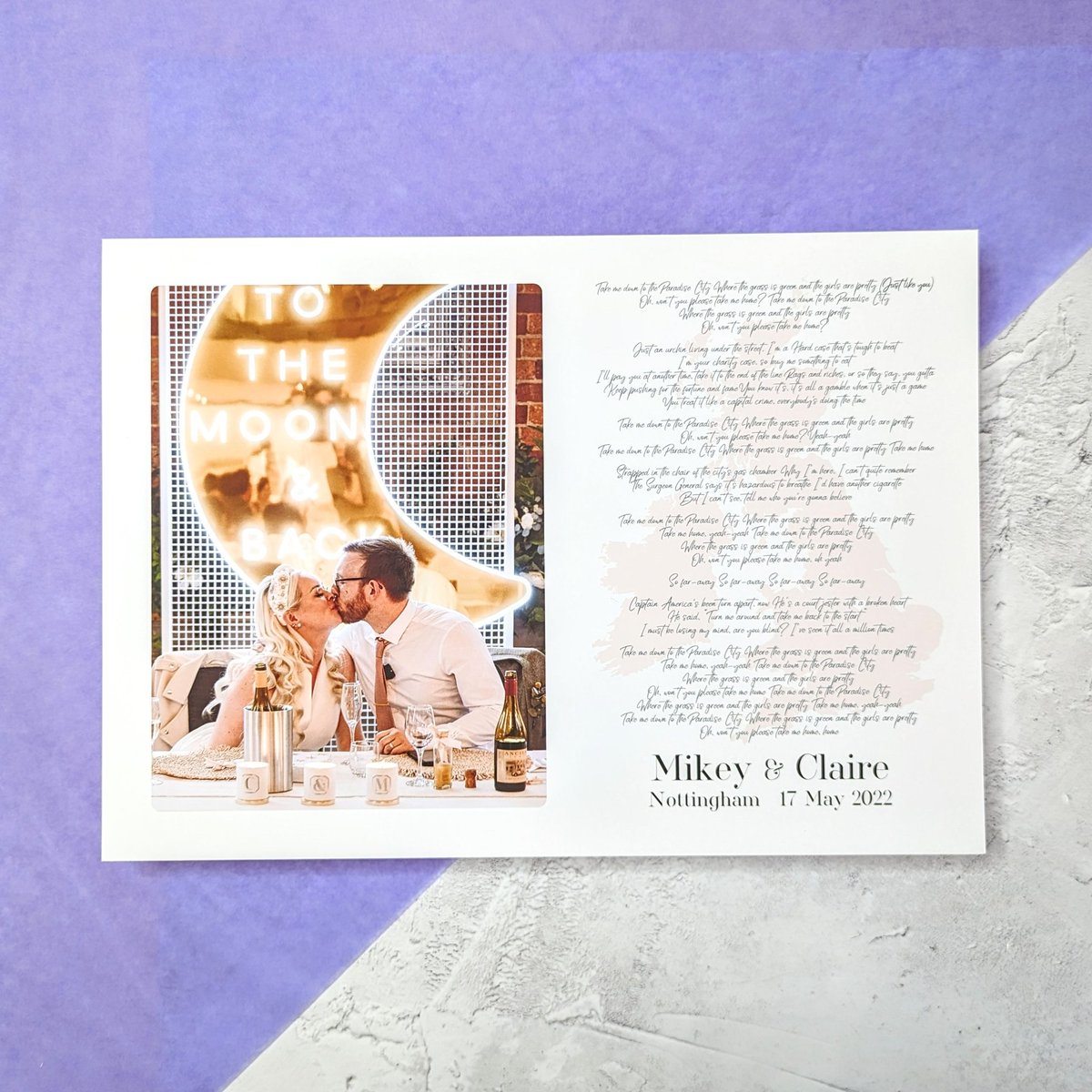 Happy 1st Anniversary Mikey & Claire 💜🥂 #anniversarygifts #etsy #paperanniversary