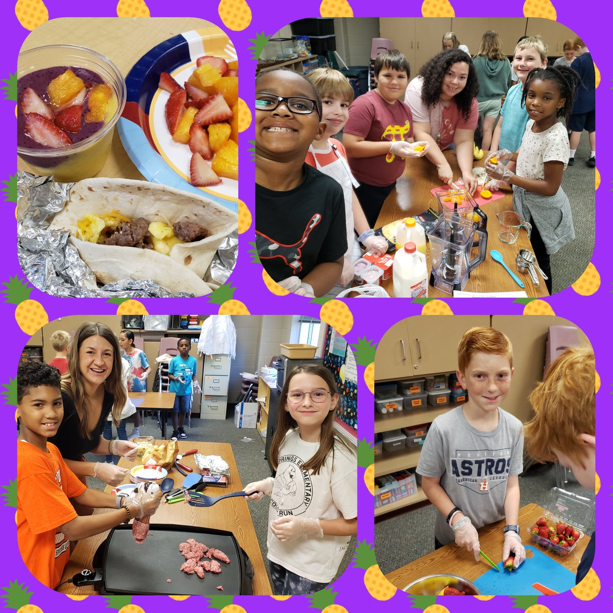 The ESE Cooking Club made our day by delivering breakfast this morning! Thanks @ClausellBriana and @TeamThompsonESE for thinking of us!🍍🌯🍳🍓 Plus, these students were having the best time doing what they love!💗 @HumbleISD_ESE #eseSOAR #breakfastserved #cookingclub
