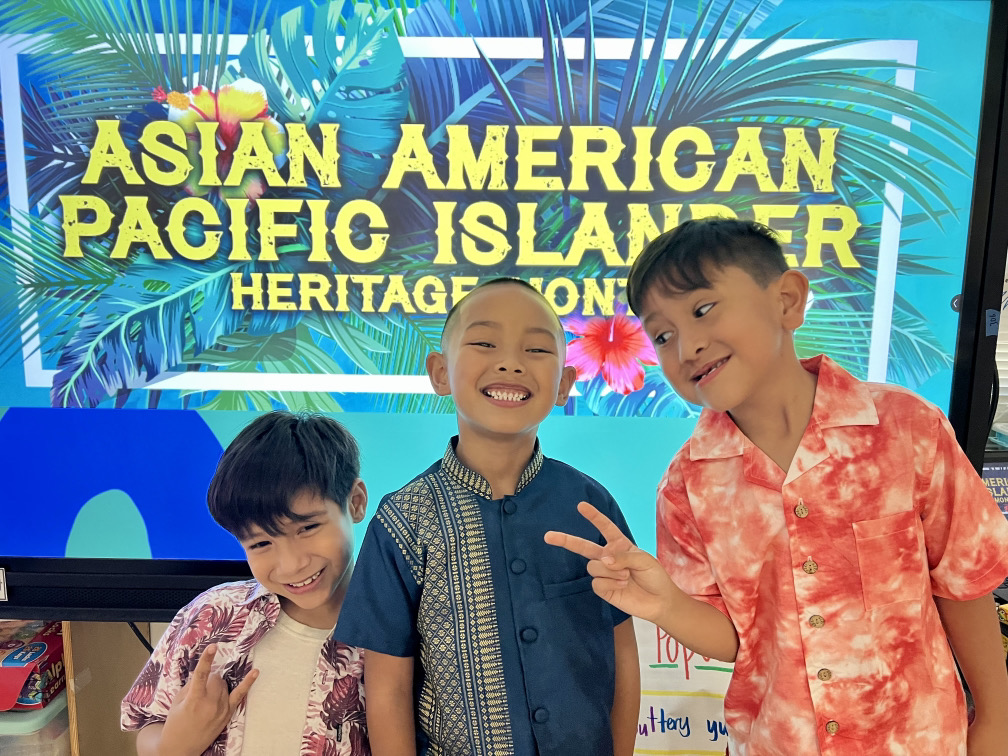 GWTruett's tweet photo. We love celebrating! This is us! We celebrate AAPI (Asian-American Pacific Islander Month)! It's so great to see all of  our diverse cultures and heritages first hand. @ACEDallasISD @TeamDallasISD @PrincipalBernal #tigertough #AAPIHeritageMonth https://t.co/8pnZsySVA1