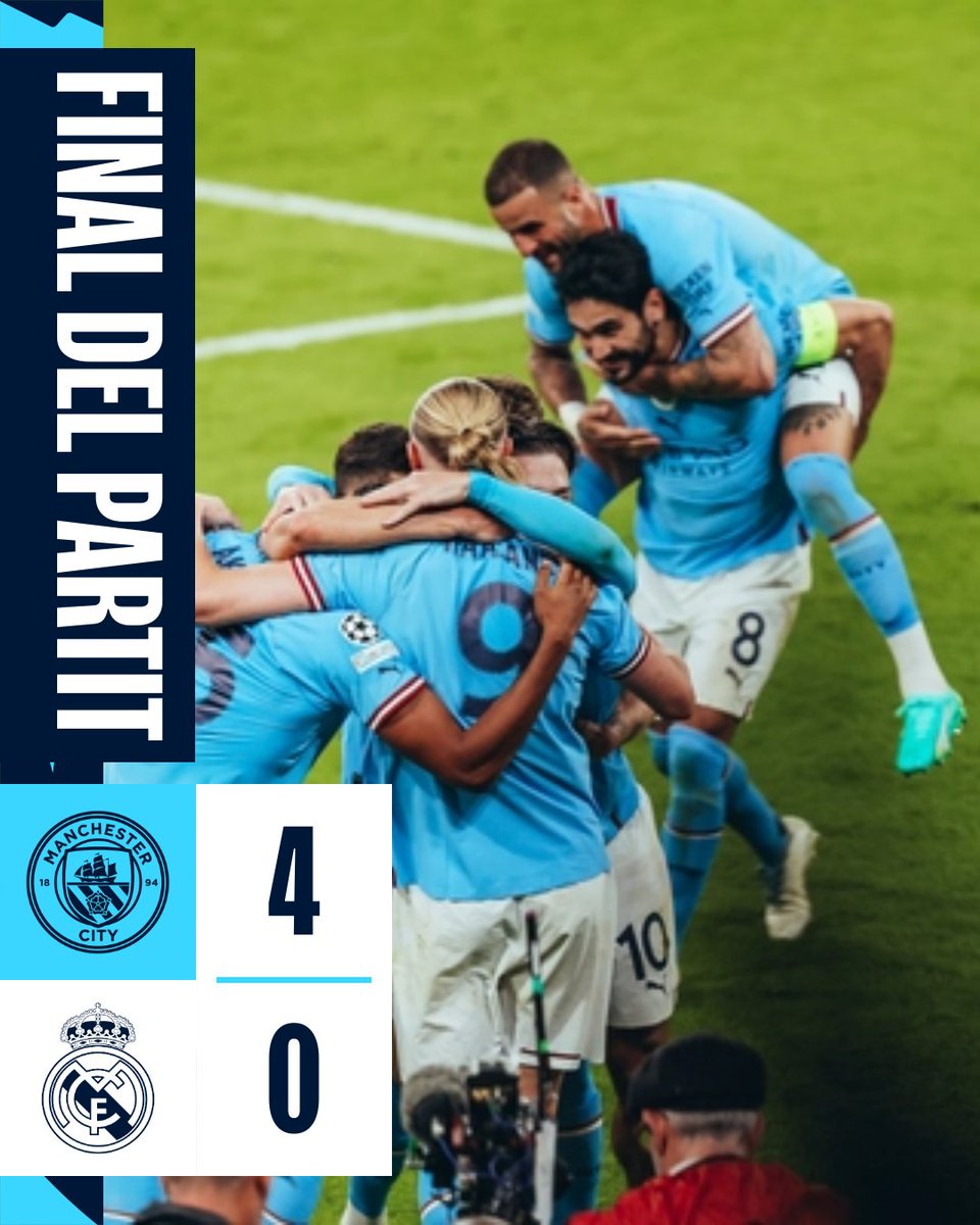 SOM FINALISTES DE LA CHAMPIONS!!!!!!!

🔵 4-0 ⚪ (5-1) #ManCity