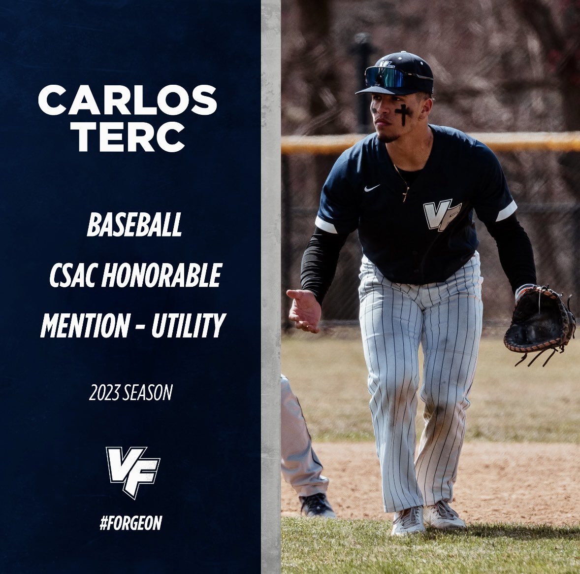 Sophomore Carlos Terc earned a spot on the @CSACsports Honorable Mention Team! This is Carlos’ first All-Conference honor of his career! Congratulations!!! #ForgeOn⚒️