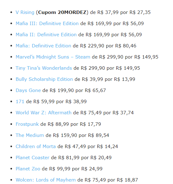 Nuuvem: Jogos de PC com descontos de até 94%