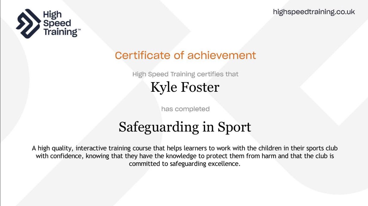 KFCymruCoaching's tweet photo. @PStewy103 @brianmoore666 @IanJamesPoulter @karenmleach @GaryLineker @mokoro4 @EFL @LFEonline Just completed mine, thank you for tell your story and working with high speed training to help promote the importance of safeguarding https://t.co/HhT9fFxXZO